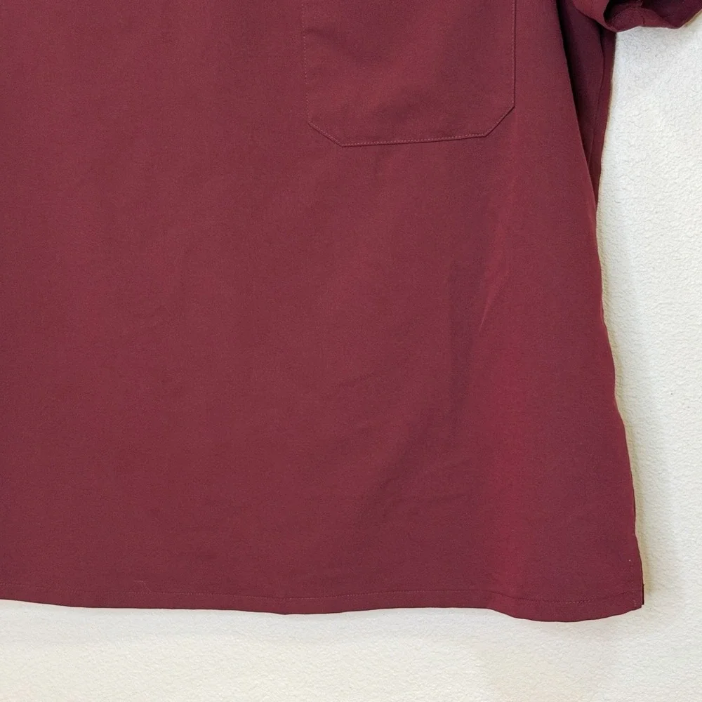FIGS Technical Collection Scrub Top Womens XL Maroon V-Neck Short Sleeve FW1000